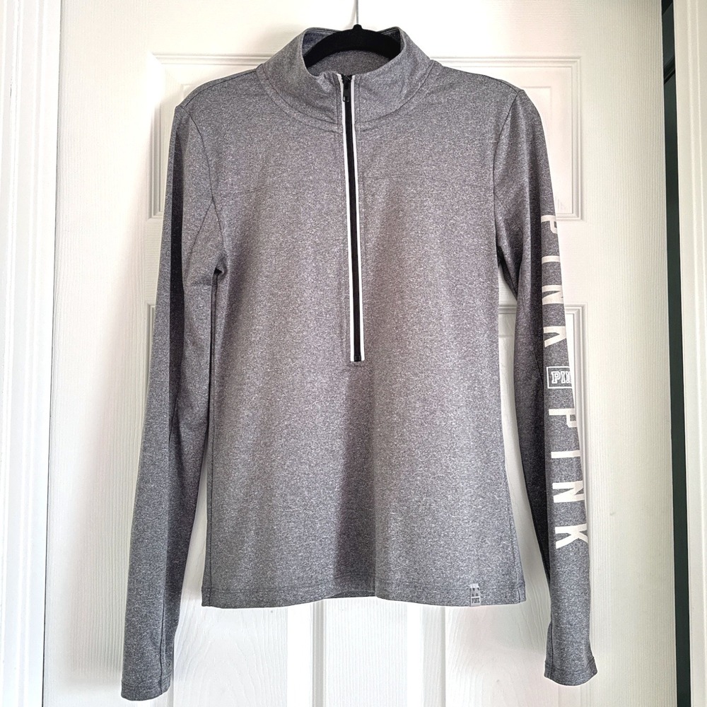 PINK Victoria's Secret Ultimate Pullover Gray Long Sleeve Activewear Top Women S